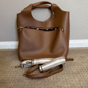Brown Tote & shoulder Bag Set